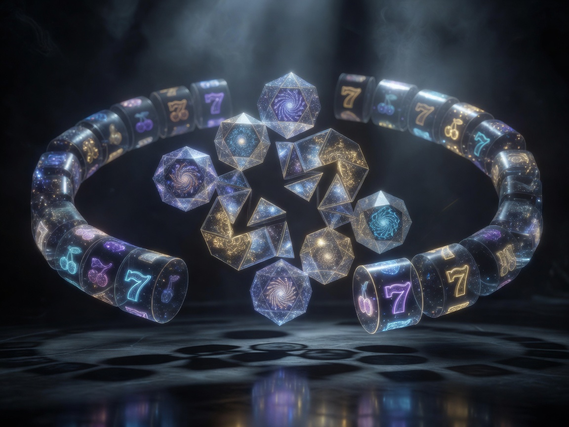 Mystical glowing geometry highlighting the concept of gaming algorithms and slot mechanics